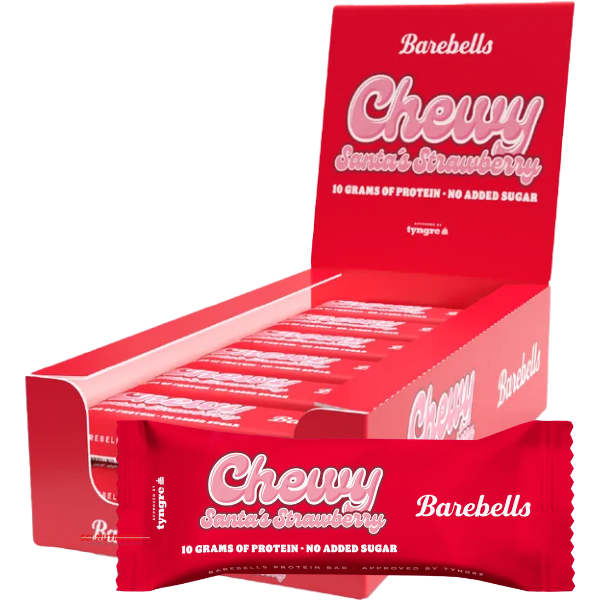Barebells - Chewy Santa´s Strawberry Proteinriegel; Fitnessshop Berlin
