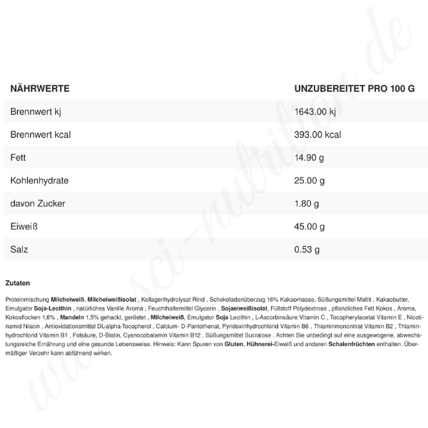 Carb Control Coconut Almond - Sci Nutrition Shop