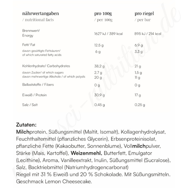 Protein Bar Lemon Cheesecake