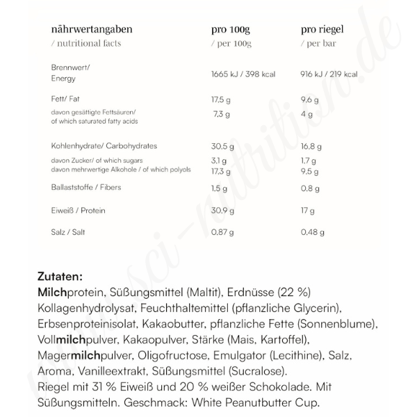 Protein Bar White Peanutbutter Cup