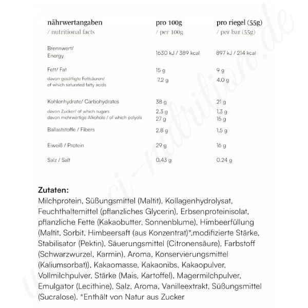 Protein Bar Dark Chocolate Raspberry