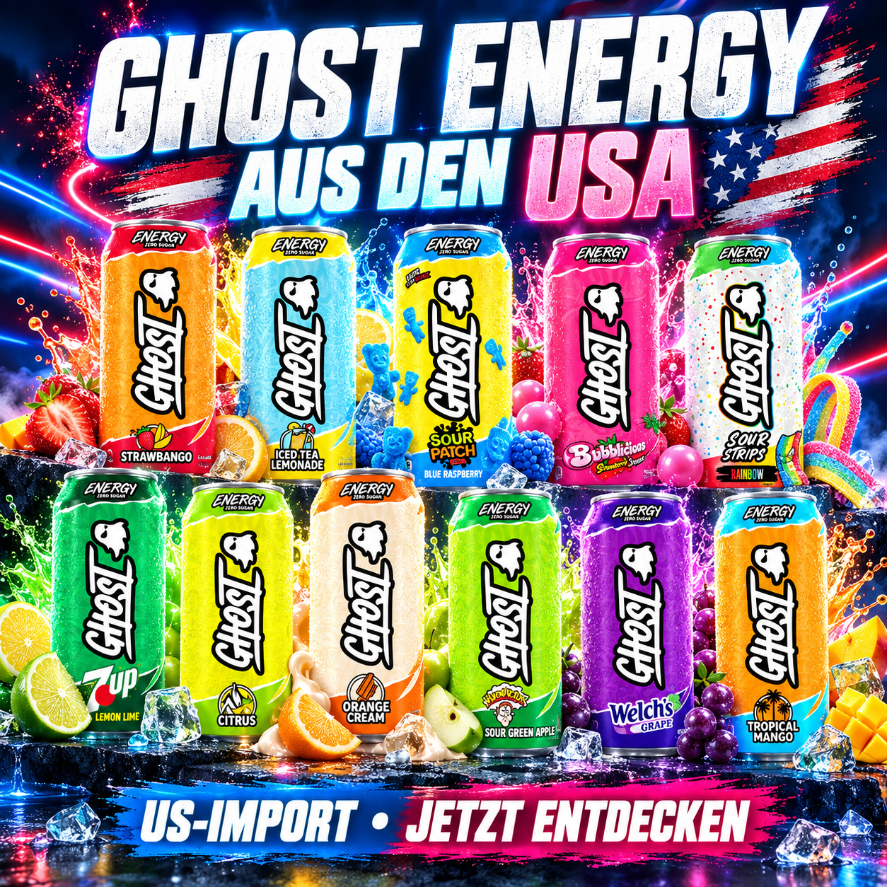 Ghost Energy Banner US Import Energy Getränke bei Sci Nutrition Shop