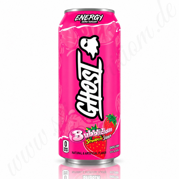 Ghost Energy Bubblicious  Strawberry Splash 473 ml US Import Energy Drink bei Sci Nutrition Berlin