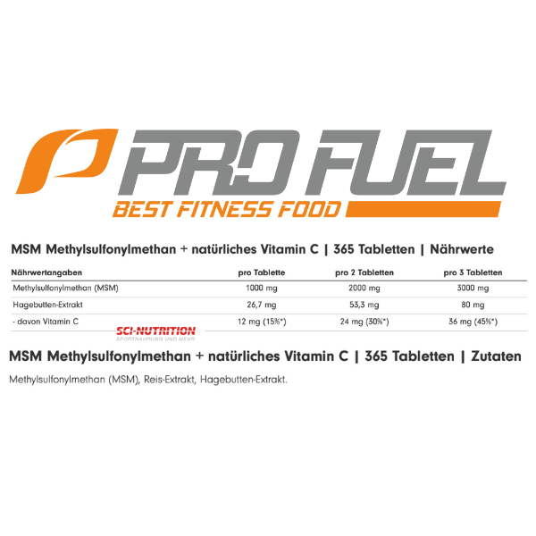 MSM + natürliches Vitamin C - Sci Nutrition Shop